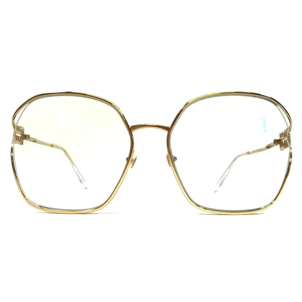 Miu Miu Eyeglasses Frames SMU 52W 5AK-08N Gold Oversized Semi Rim 60-19-125 - Picture 2 of 12